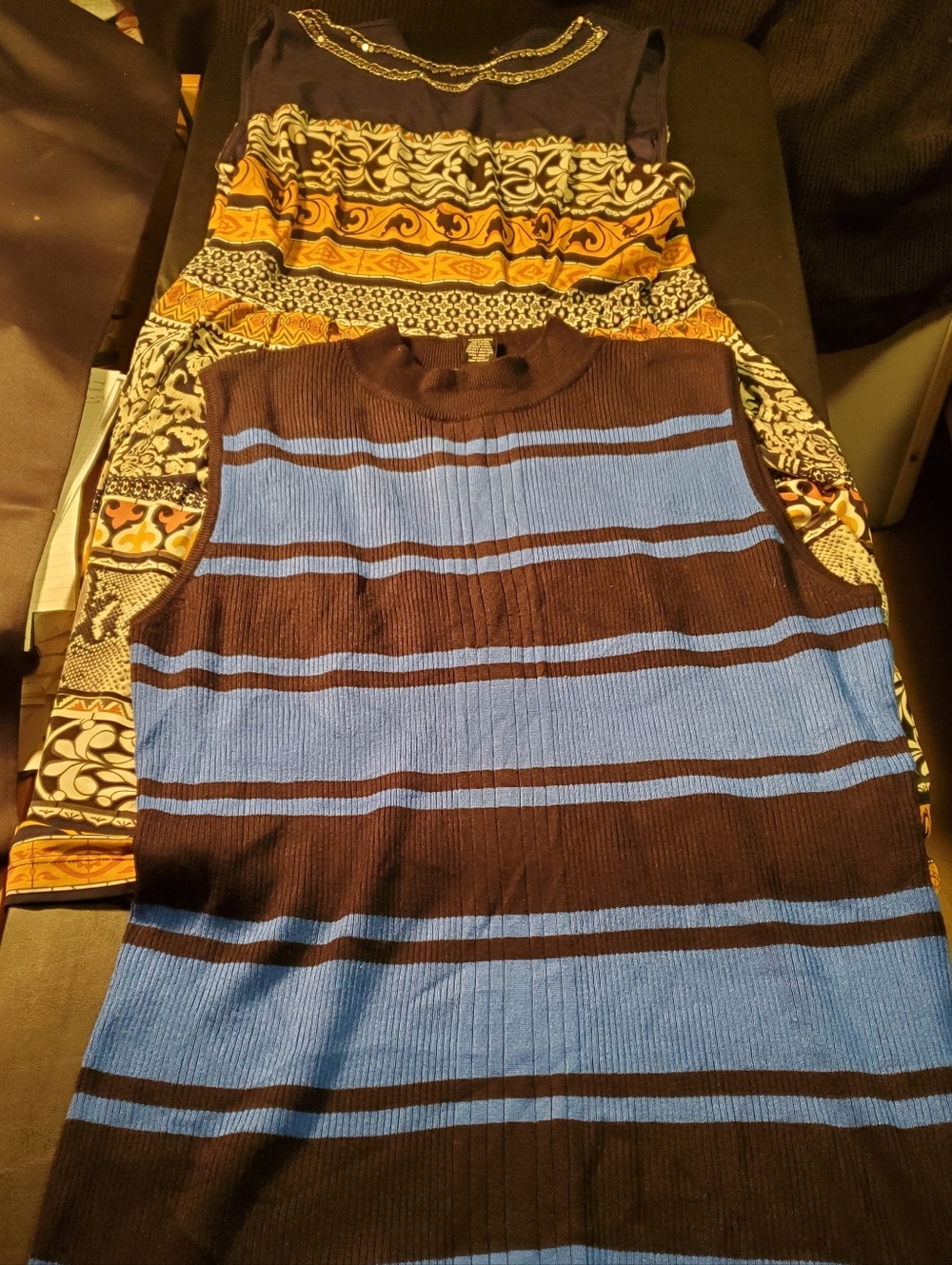 Studio One New York White/orange/blue Size 16&Ashley Stewart Strip Size 26 Dress
